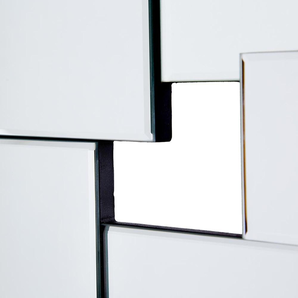 30" Clear Abstract Glass Contemporary Panels Unframed Accent Mirror HomeRoots