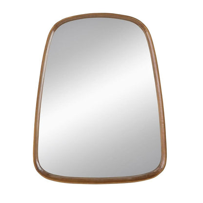 37" Brown Solid Wood Novelty Framed Accent Mirror HomeRoots