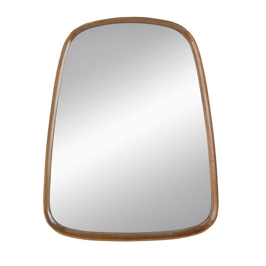 37" Brown Solid Wood Novelty Framed Accent Mirror HomeRoots