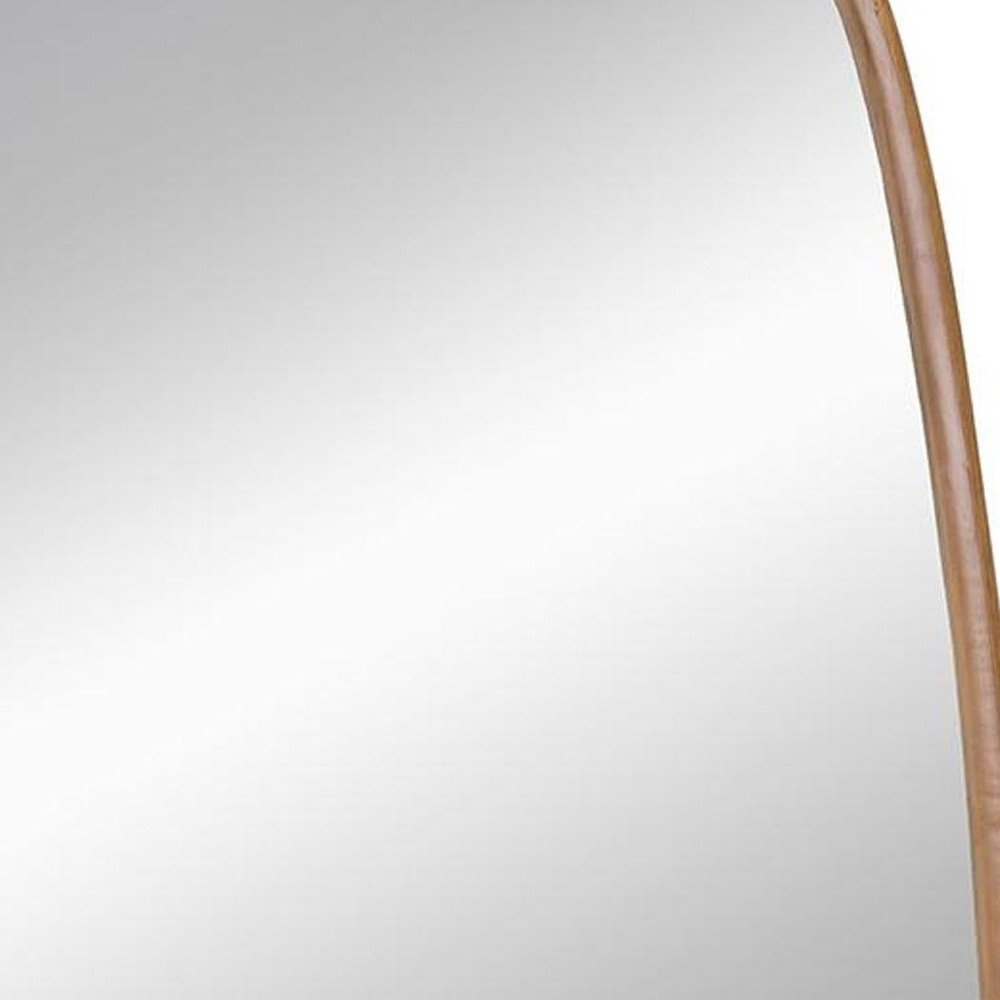 37" Brown Solid Wood Novelty Framed Accent Mirror HomeRoots