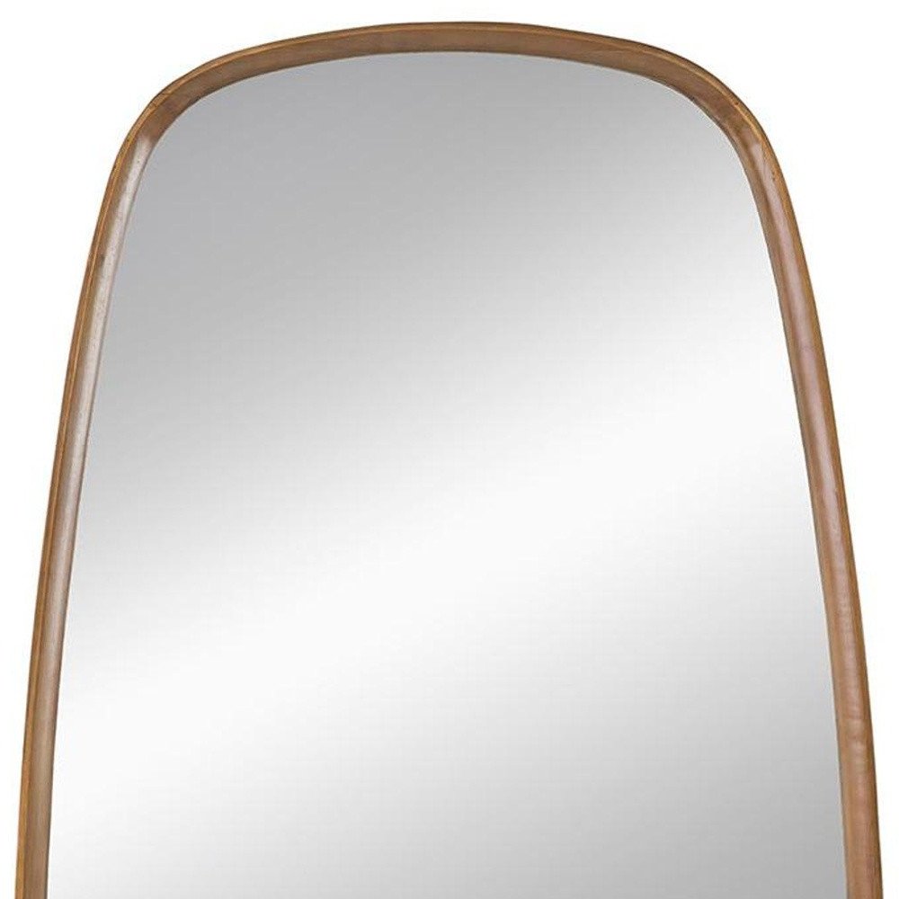 37" Brown Solid Wood Novelty Framed Accent Mirror HomeRoots