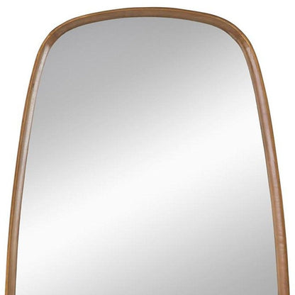 37" Brown Solid Wood Novelty Framed Accent Mirror HomeRoots