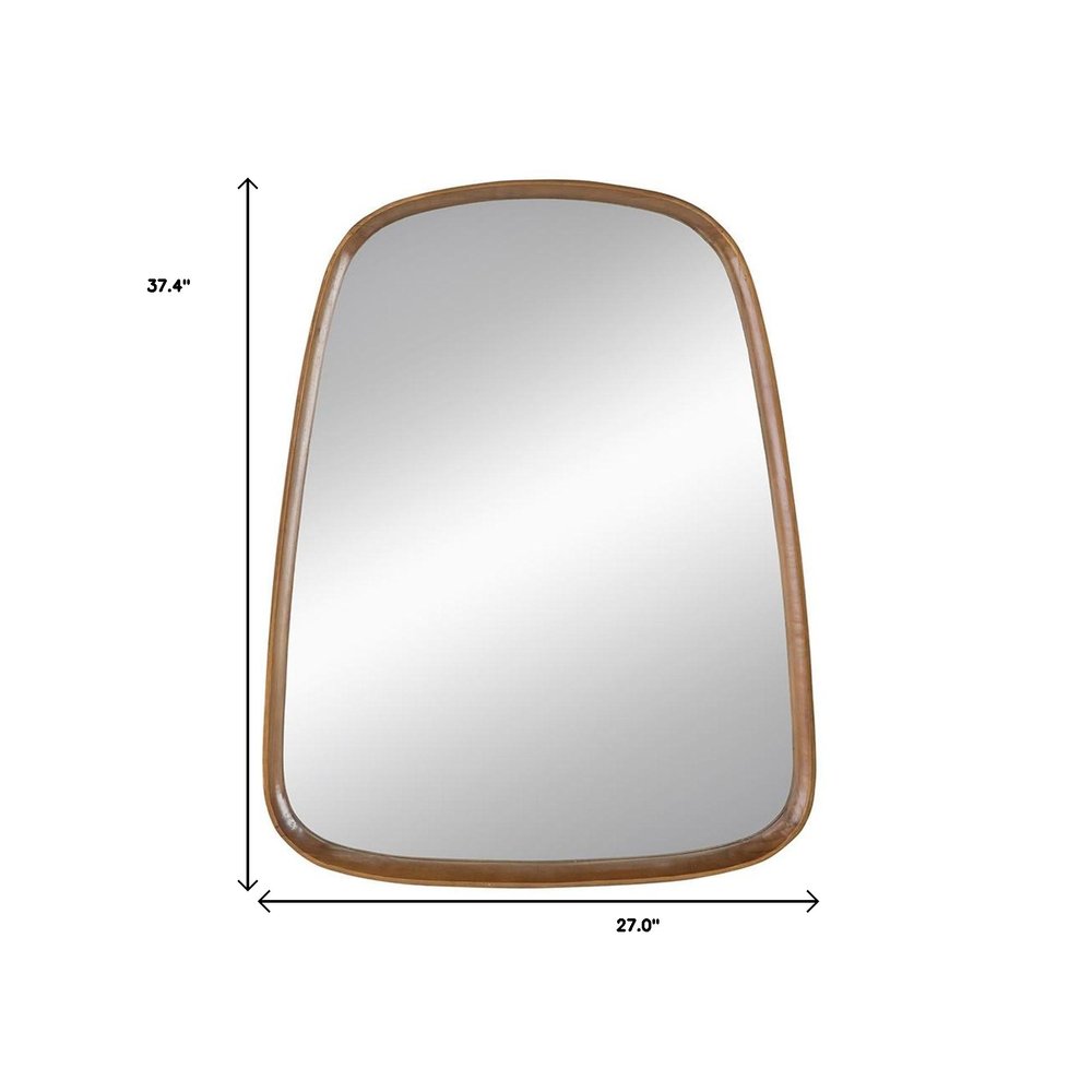 37" Brown Solid Wood Novelty Framed Accent Mirror HomeRoots