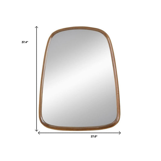 37" Brown Solid Wood Novelty Framed Accent Mirror HomeRoots