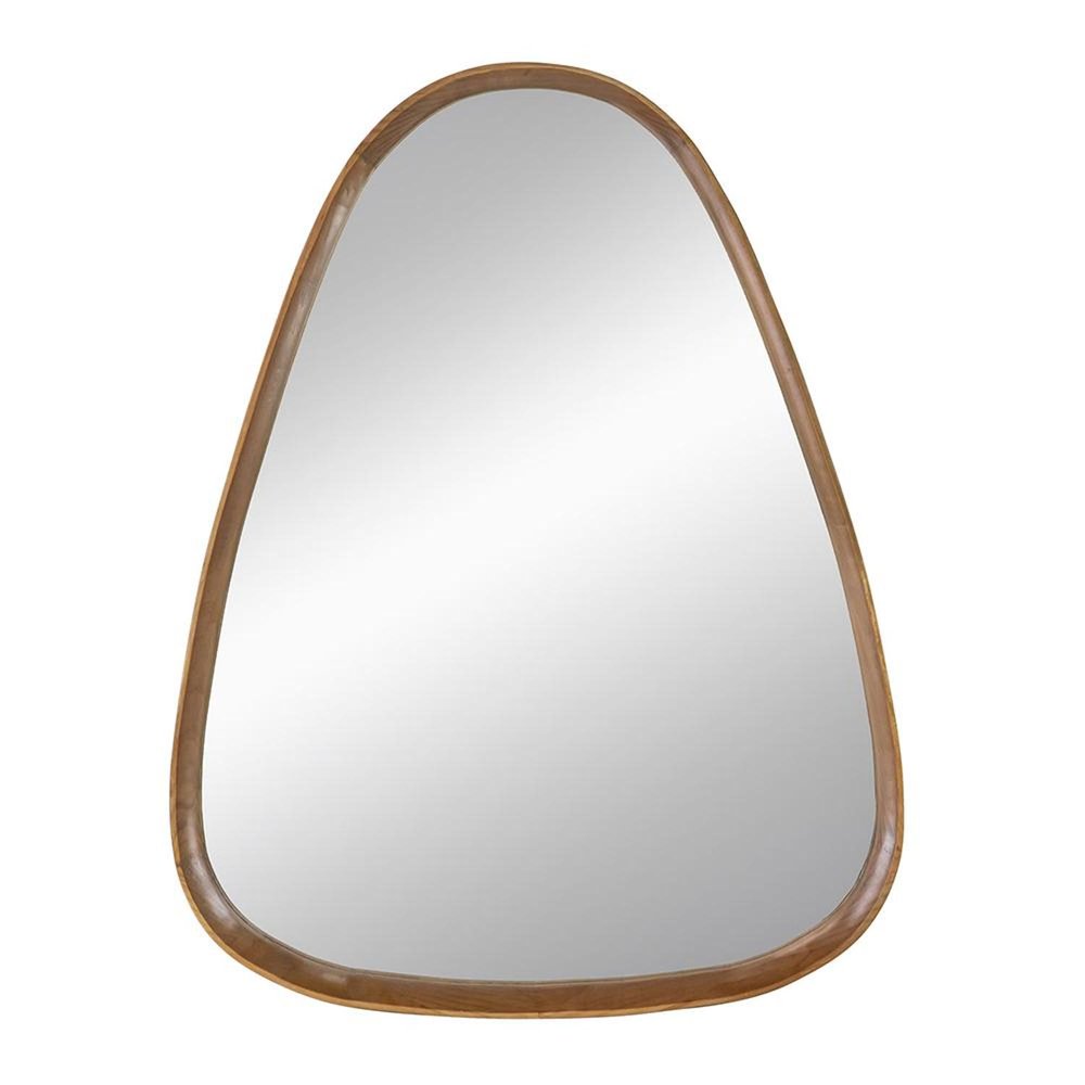 37" Brown Abstract Wood Framed Accent Mirror HomeRoots