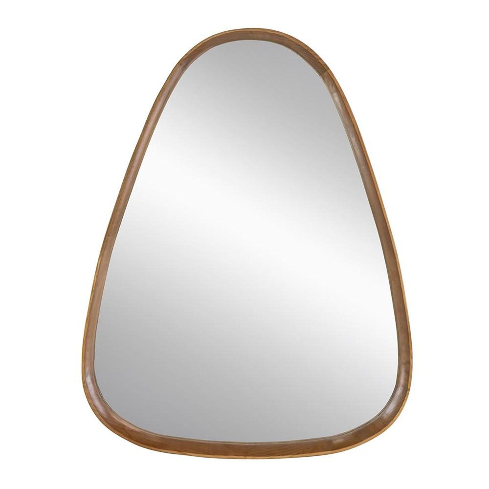 37" Brown Abstract Wood Framed Accent Mirror HomeRoots