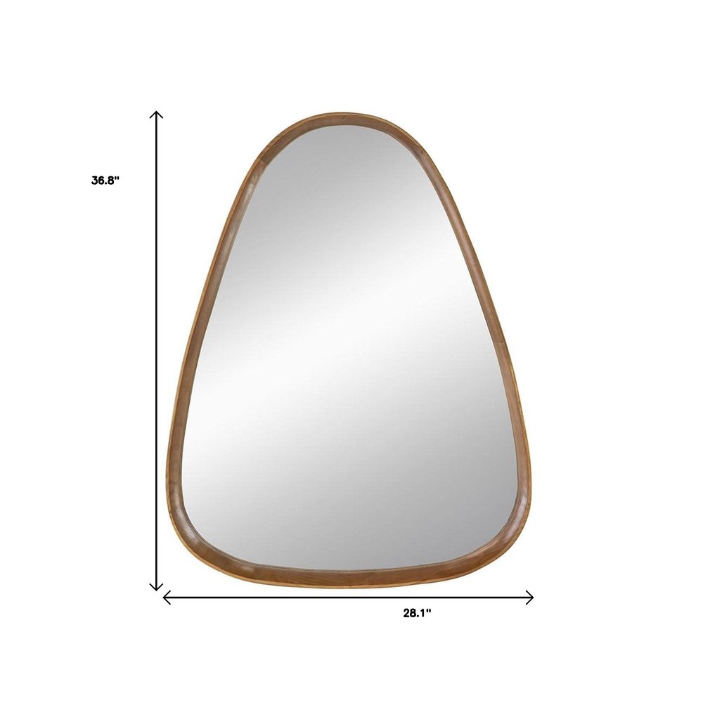 37" Brown Abstract Wood Framed Accent Mirror HomeRoots