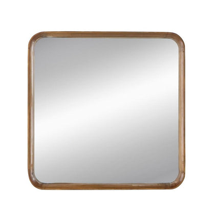 32" Brown Square Wood Framed Accent Mirror HomeRoots