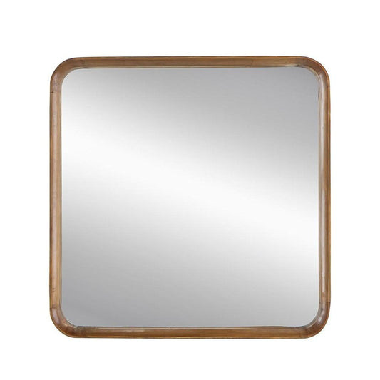 32" Brown Square Wood Framed Accent Mirror HomeRoots