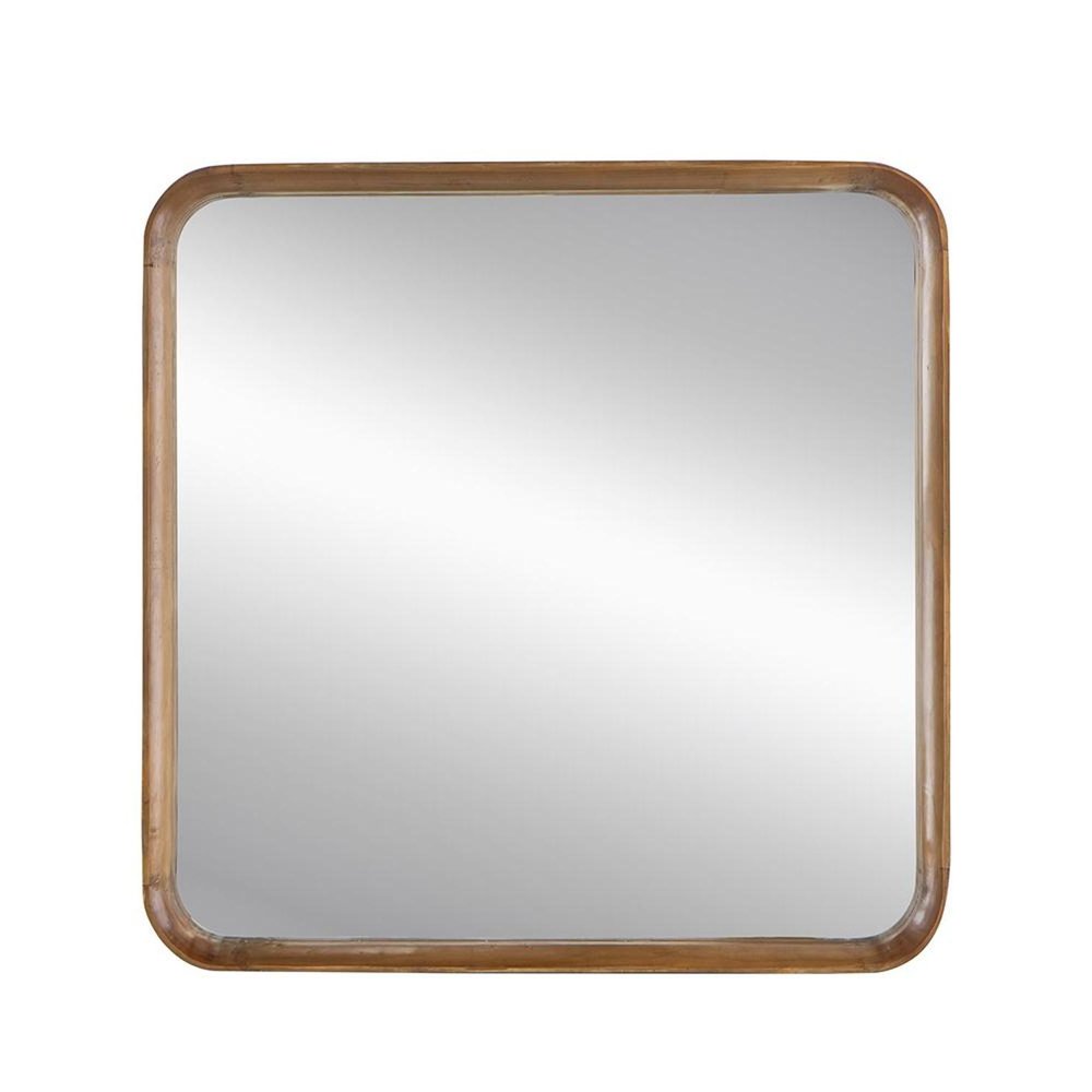 32" Brown Square Wood Framed Accent Mirror HomeRoots