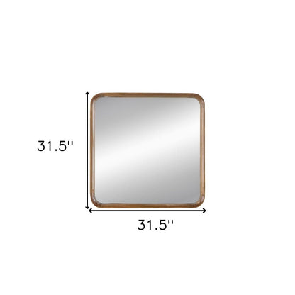 32" Brown Square Wood Framed Accent Mirror HomeRoots