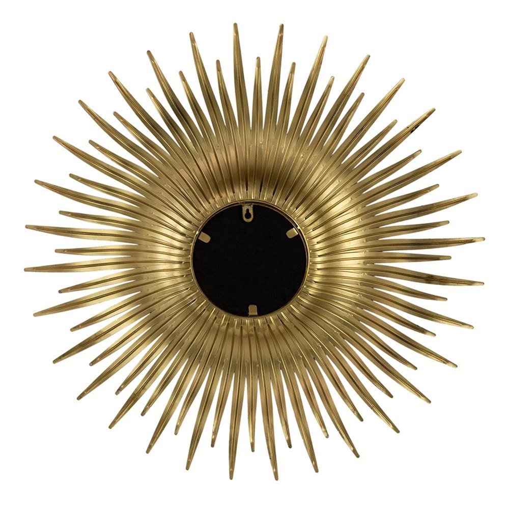 28" Gold Sunburst Iron Framed Accent Mirror HomeRoots