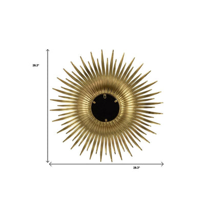 28" Gold Sunburst Iron Framed Accent Mirror HomeRoots