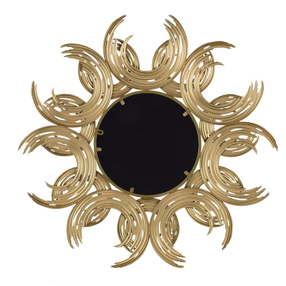 37" Gold Abstract Sunburst Iron Framed Accent Mirror HomeRoots