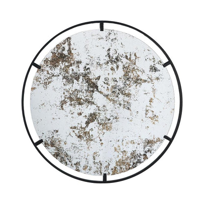 32" Black Round Iron Framed Accent Mirror HomeRoots