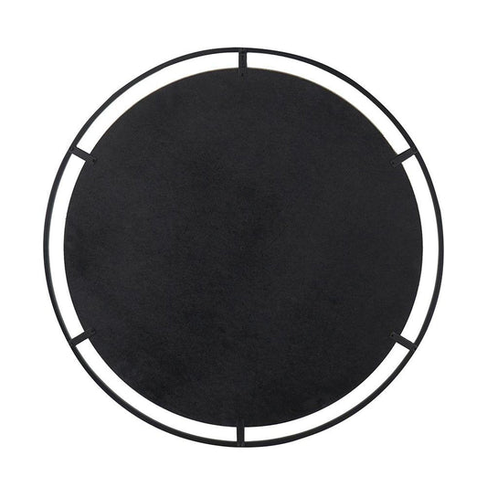 32" Black Round Iron Framed Accent Mirror HomeRoots