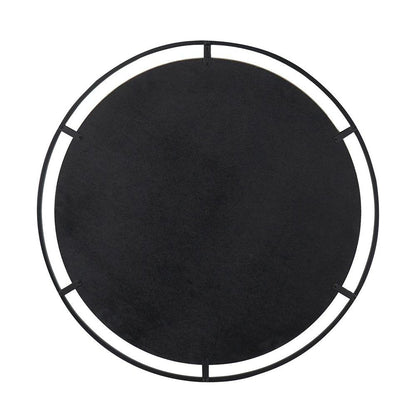 32" Black Round Iron Framed Accent Mirror HomeRoots