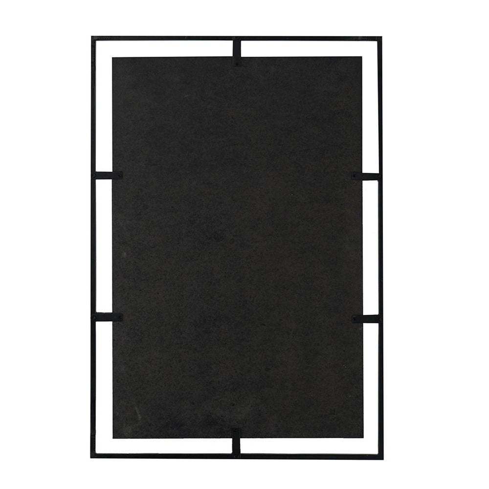 32" Black Iron Framed Antiqued Glass Accent Mirror HomeRoots