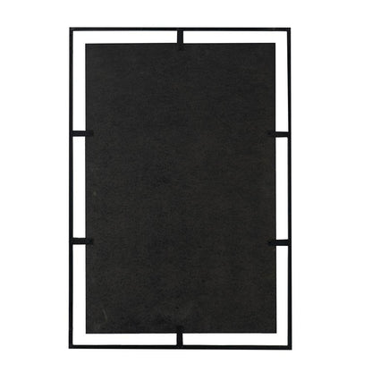 32" Black Iron Framed Antiqued Glass Accent Mirror HomeRoots