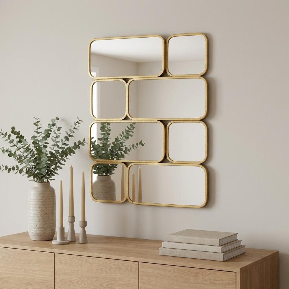 32" Gold Iron Framed Accent Mirror HomeRoots