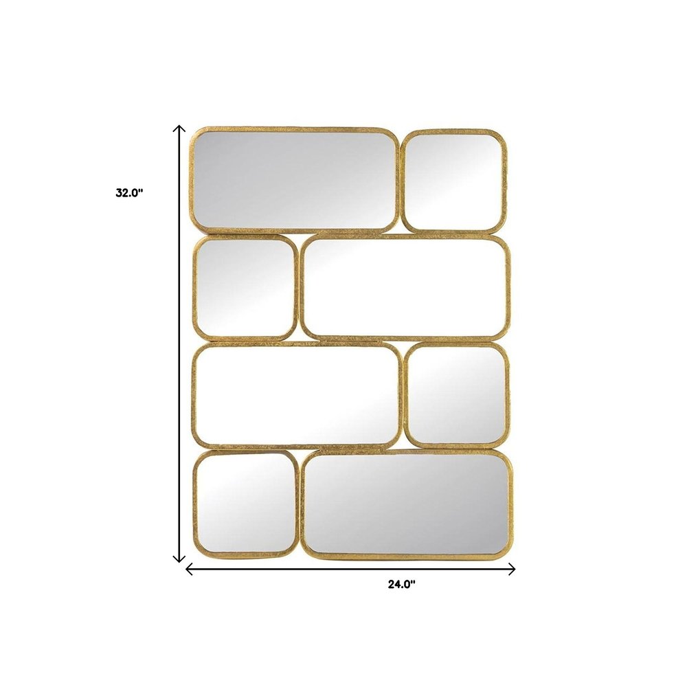 32" Gold Iron Framed Accent Mirror HomeRoots
