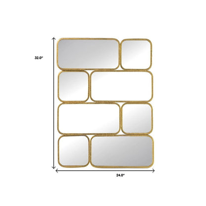 32" Gold Iron Framed Accent Mirror HomeRoots