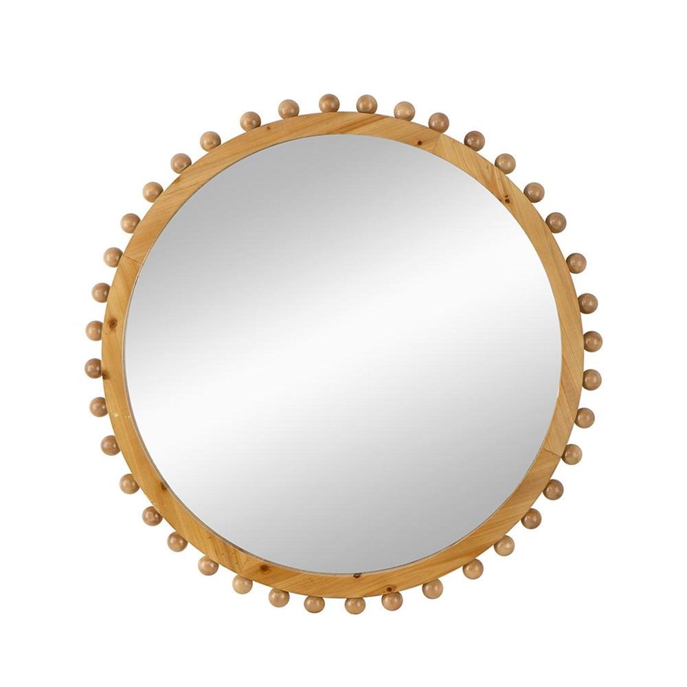 34" Brown Abstract Wood Framed Accent Mirror HomeRoots