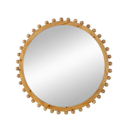 34" Brown Abstract Wood Framed Accent Mirror HomeRoots