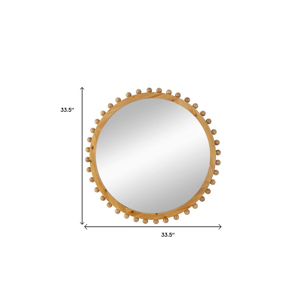34" Brown Abstract Wood Framed Accent Mirror HomeRoots
