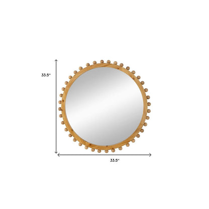 34" Brown Abstract Wood Framed Accent Mirror HomeRoots