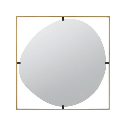 32" Gold Square Iron Framed Accent Mirror HomeRoots