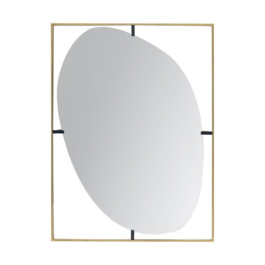 40" Gold Iron Framed Accent Mirror HomeRoots