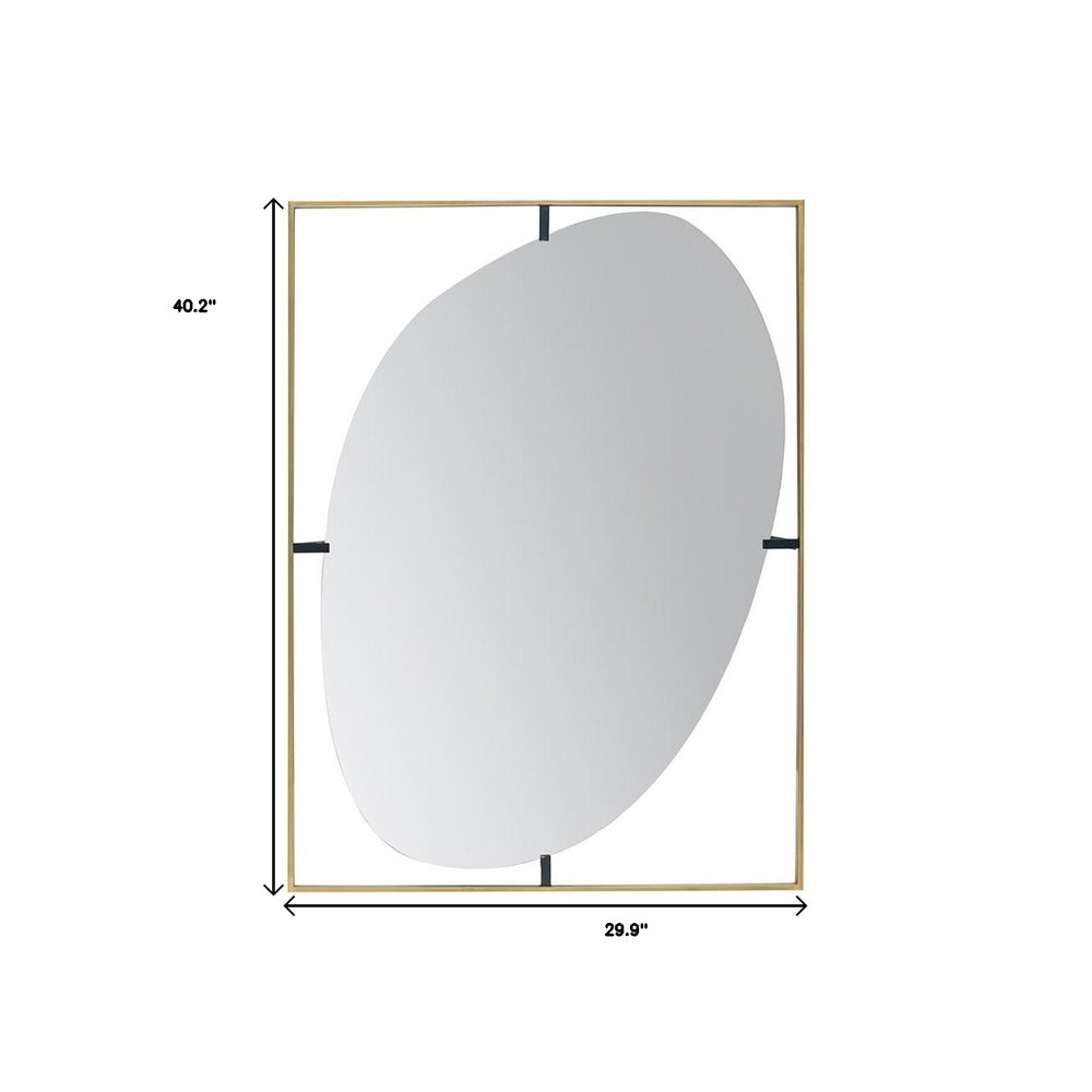40" Gold Iron Framed Accent Mirror HomeRoots