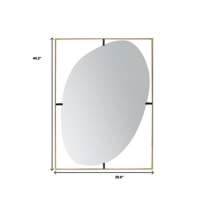 40" Gold Iron Framed Accent Mirror HomeRoots
