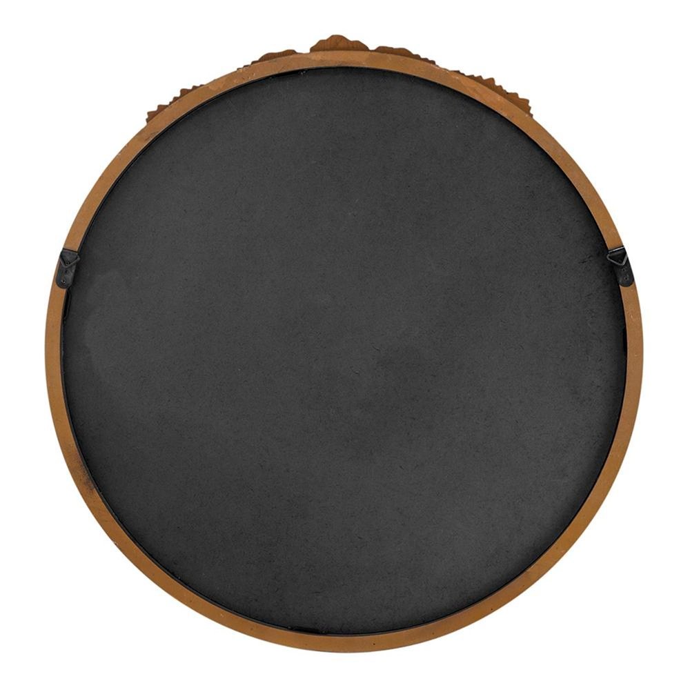 30" Brown Crowned Top Antiqued Glass Framed Accent Mirror HomeRoots