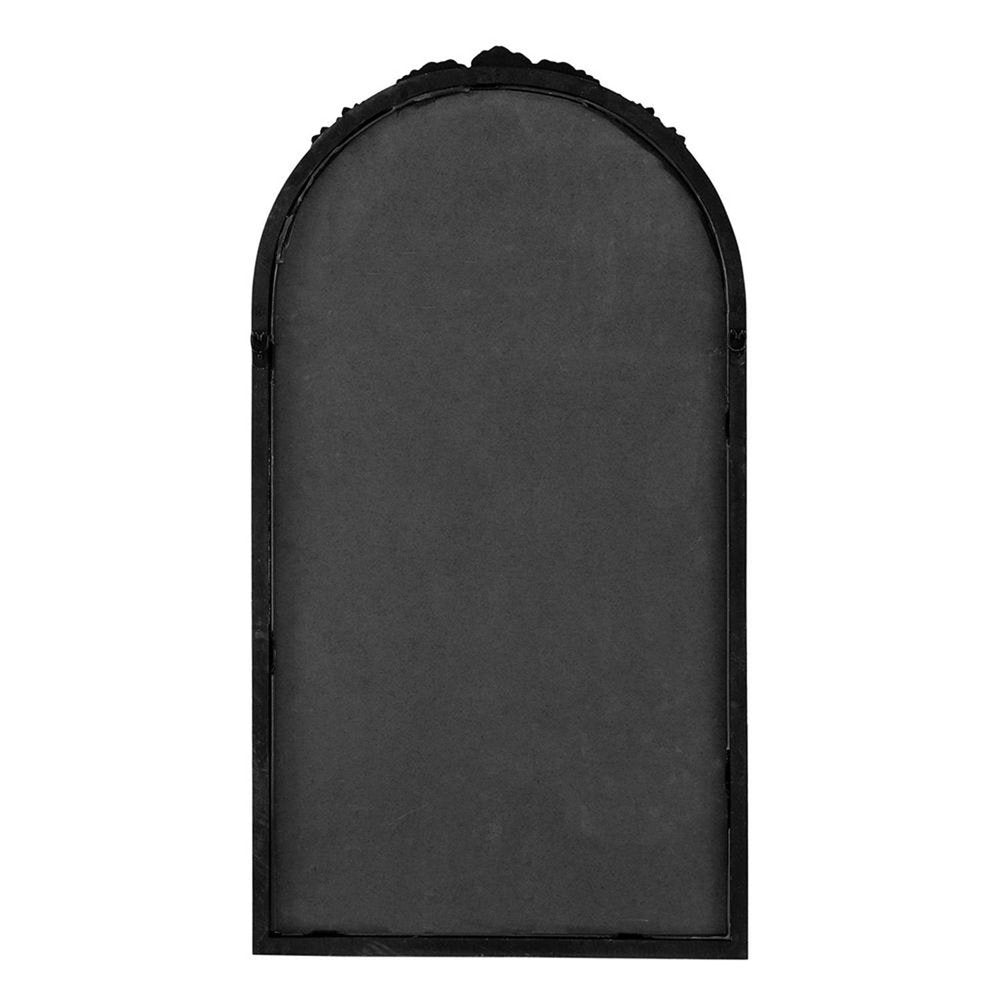42" Black Crowned Top Antiqued Glass Arch Framed Accent Mirror HomeRoots