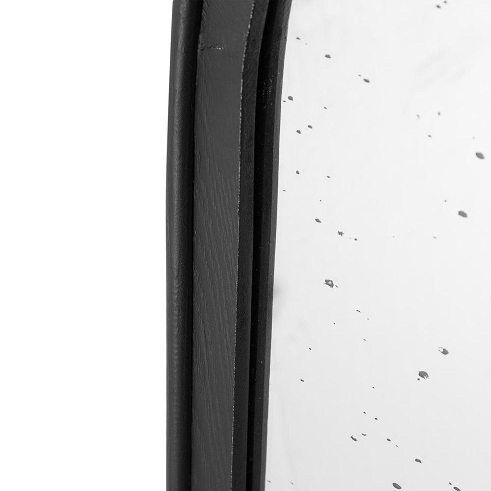 42" Black Crowned Top Antiqued Glass Arch Framed Accent Mirror HomeRoots