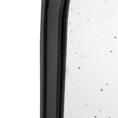 42" Black Crowned Top Antiqued Glass Arch Framed Accent Mirror HomeRoots