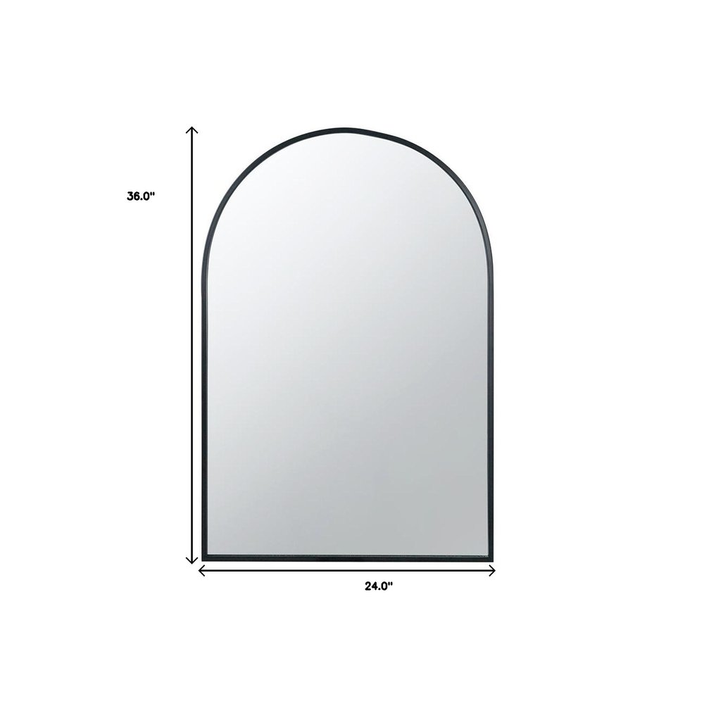 36" Black Arch Metal Framed Accent Mirror HomeRoots