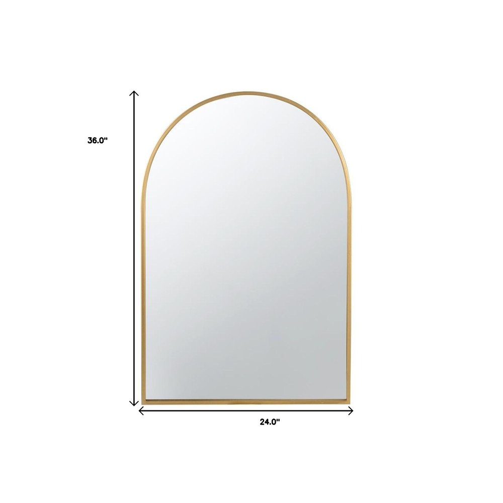 36" Gold Arch Iron Framed Accent Mirror HomeRoots