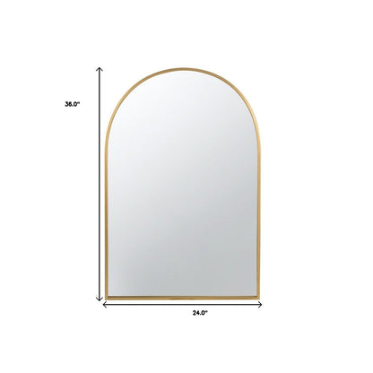 36" Gold Arch Iron Framed Accent Mirror HomeRoots