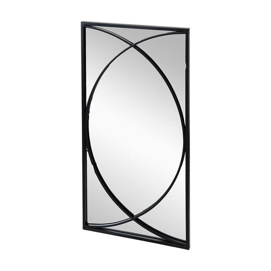 Set of Three Black Iron Framed Accent Mirror HomeRoots