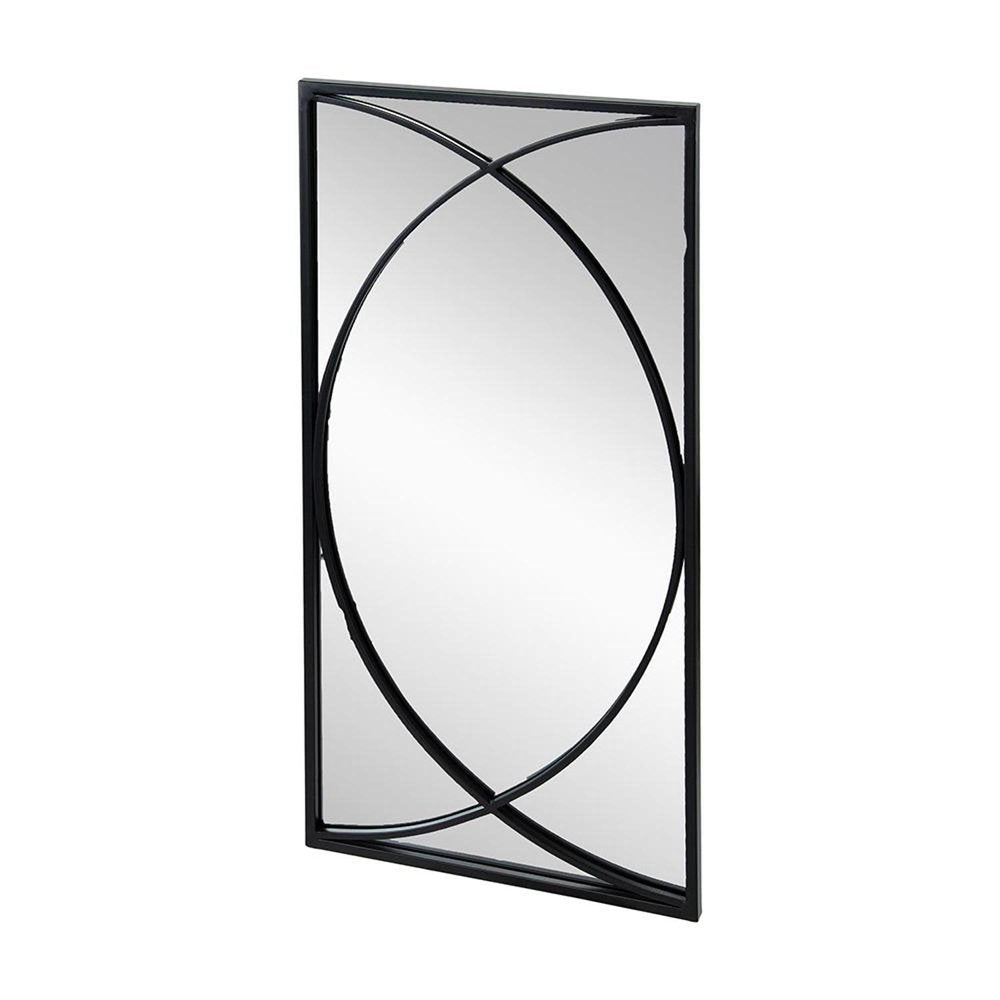 Set of Three Black Iron Framed Accent Mirror HomeRoots
