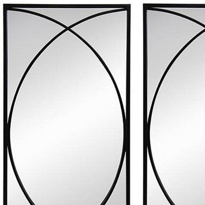 Set of Three Black Iron Framed Accent Mirror HomeRoots
