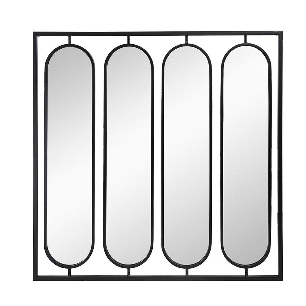 36" Black Square Iron Framed Accent Mirror — view 1