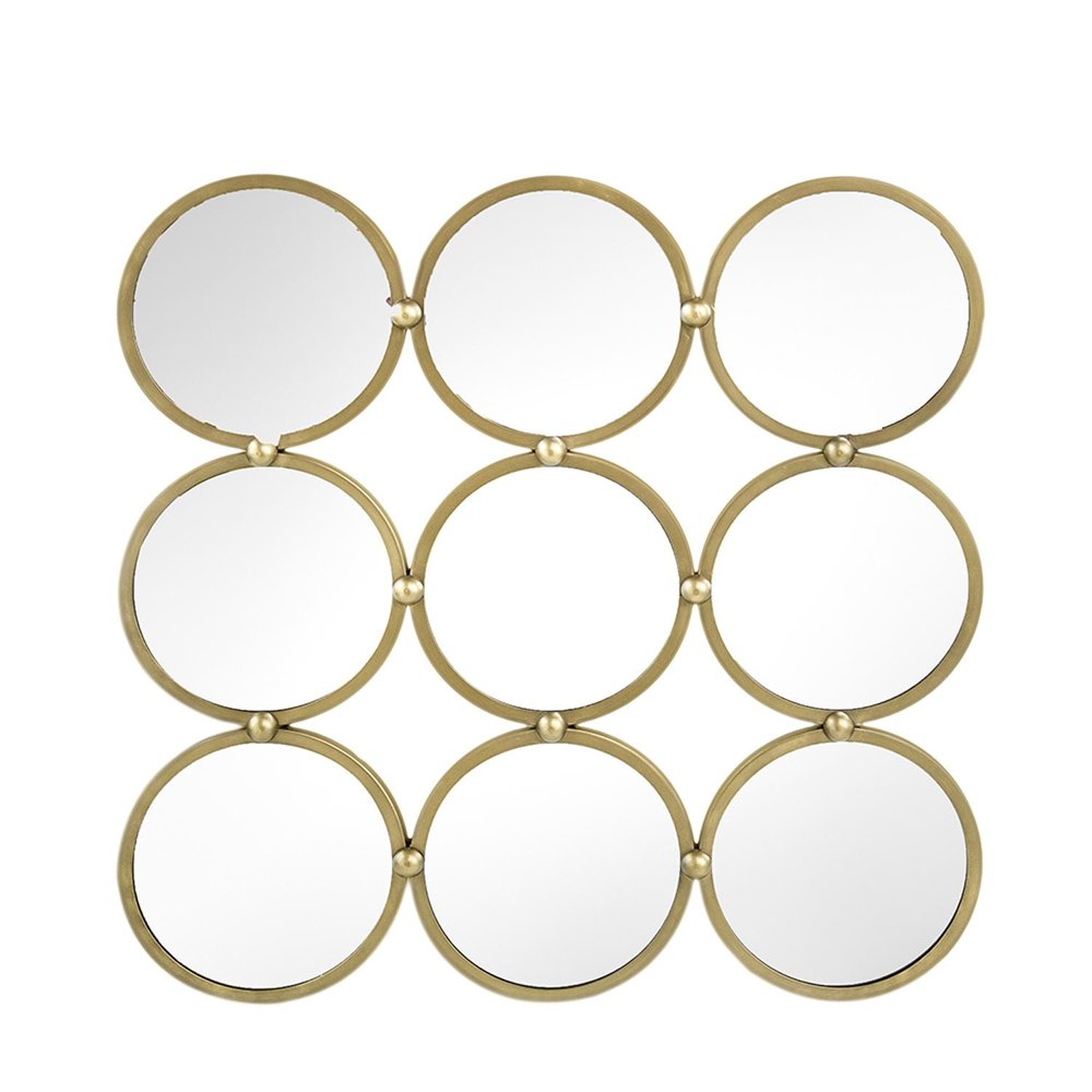 27" Gold Square Iron Framed Accent Mirror HomeRoots