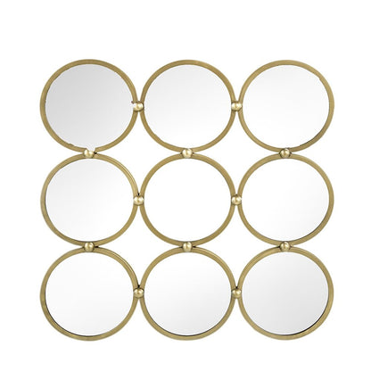 27" Gold Square Iron Framed Accent Mirror HomeRoots