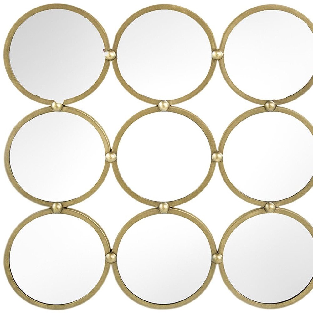 27" Gold Square Iron Framed Accent Mirror HomeRoots