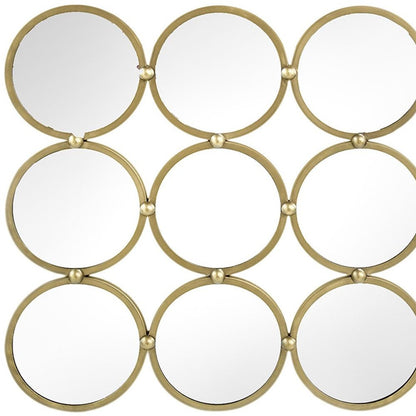 27" Gold Square Iron Framed Accent Mirror HomeRoots