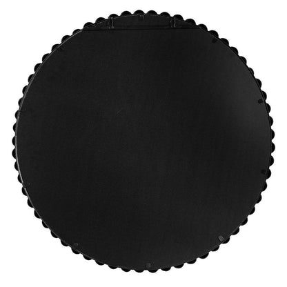 32" Black Iron Beaded Round Framed Accent Mirror HomeRoots